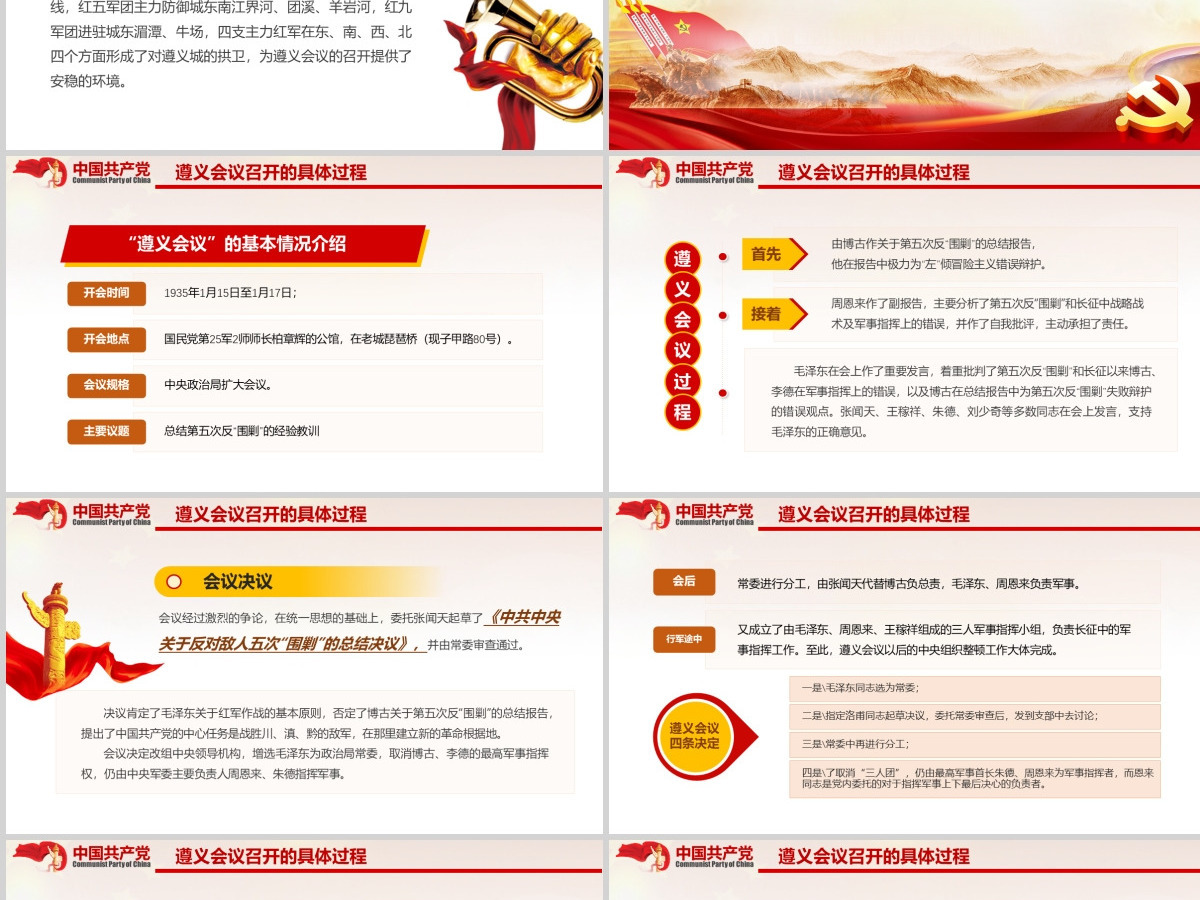 2021庆祝中国共产党100周年系列党课遵义会议与长征胜利PPT-含讲稿 2021庆祝中国共产党100周年系列党课遵义会议与长征胜利PPT-含讲稿