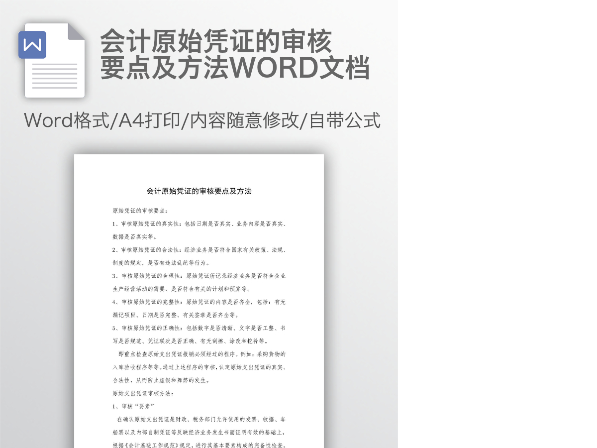 会计原始凭证的审核要点及方法WORD文档