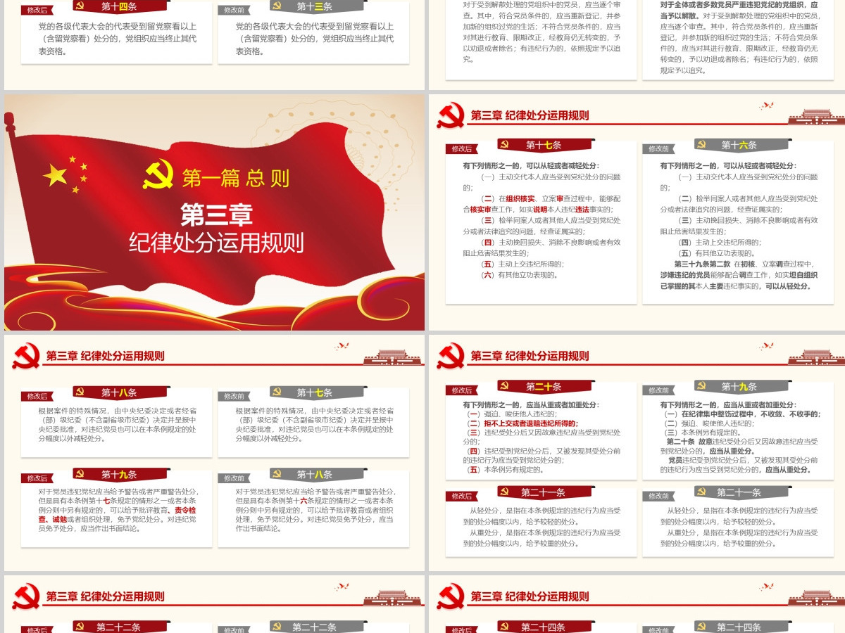 2019黄色处分条例PPT模板-含讲稿