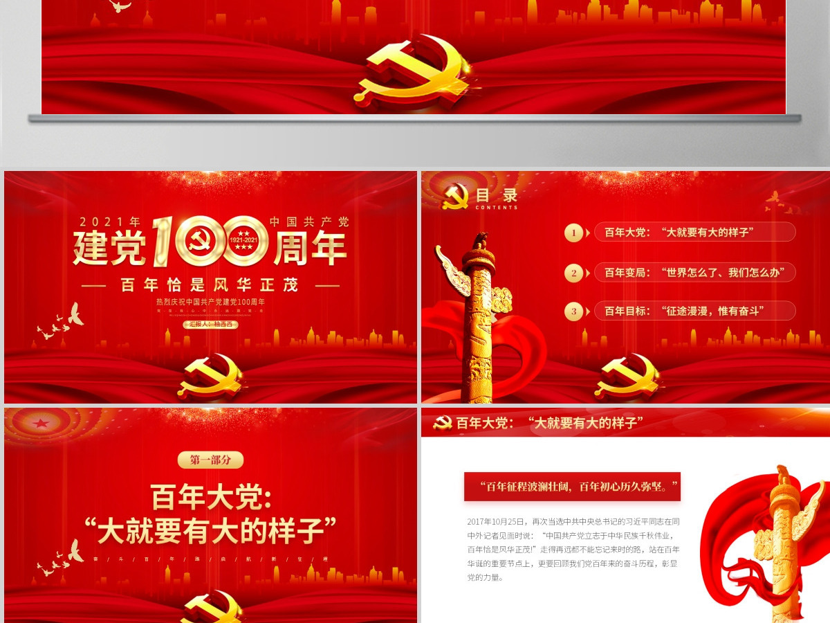 百年恰是风华正茂庆祝建党100周年七一建党PPT-含讲稿 百年恰是风华正茂庆祝建党100周年七一建党PPT-含讲稿