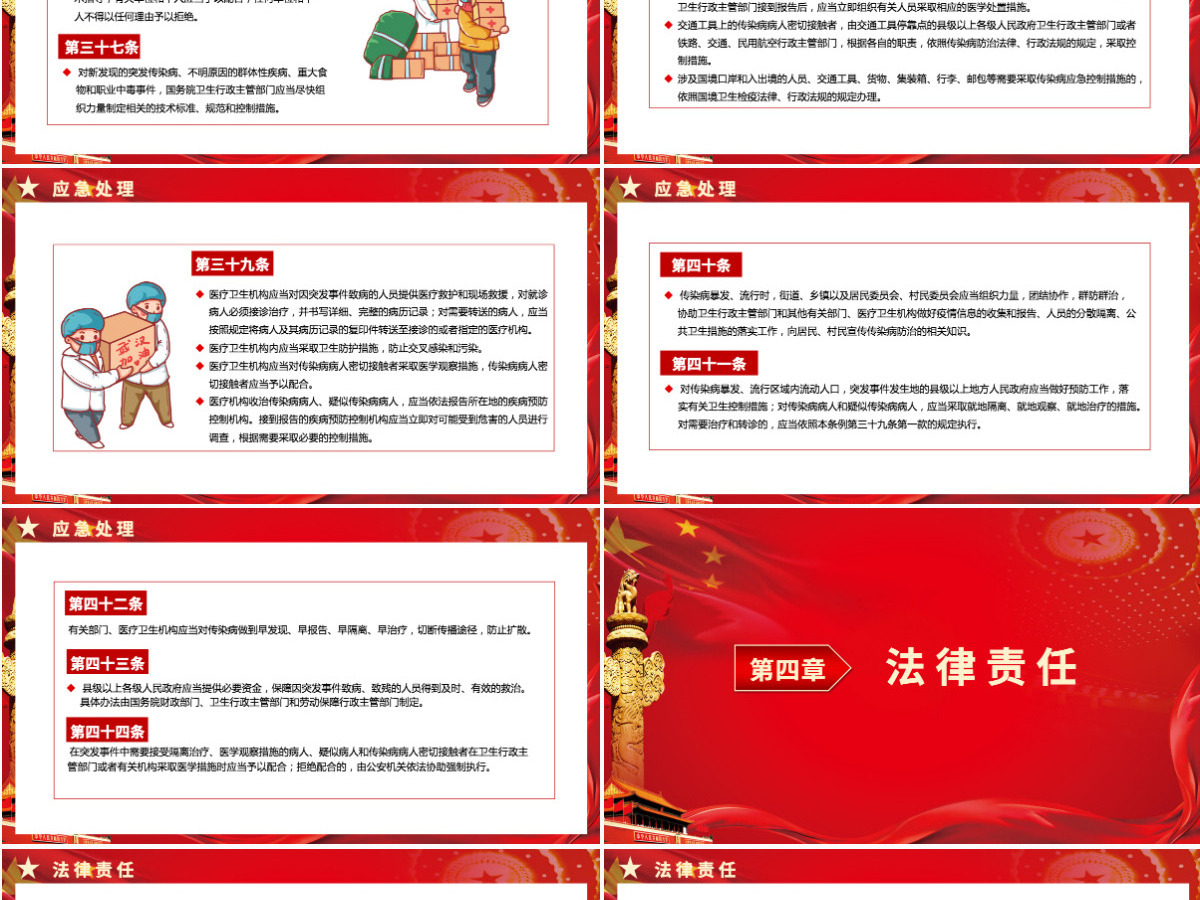 红色党政突发公共卫生事件应急条例PPT模板 红色党政突发公共卫生事件应急条例PPT模板