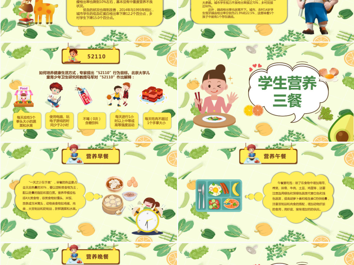 绿色卡通全国学生营养日主题班会PPT课件 绿色卡通全国学生营养日主题班会PPT课件