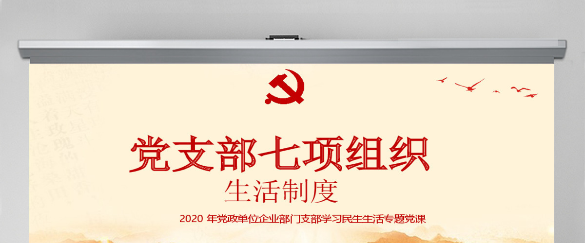 2020年简约中国风党支部七项组织生活制度民生生活专题党课PPT模板 2020年简约中国风党支部七项组织生活制度民生生活专题党课PPT模板