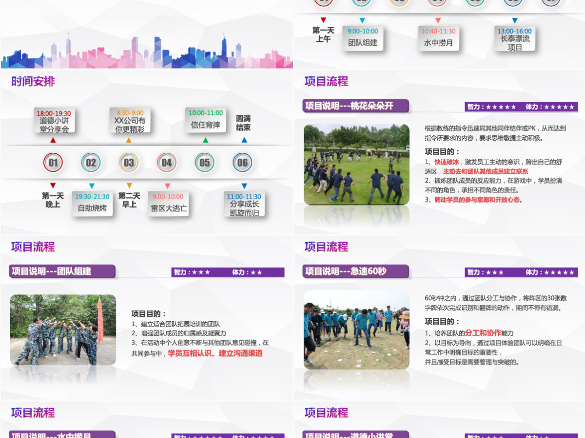 企业户外拓展团队合作活动策划PPT模板