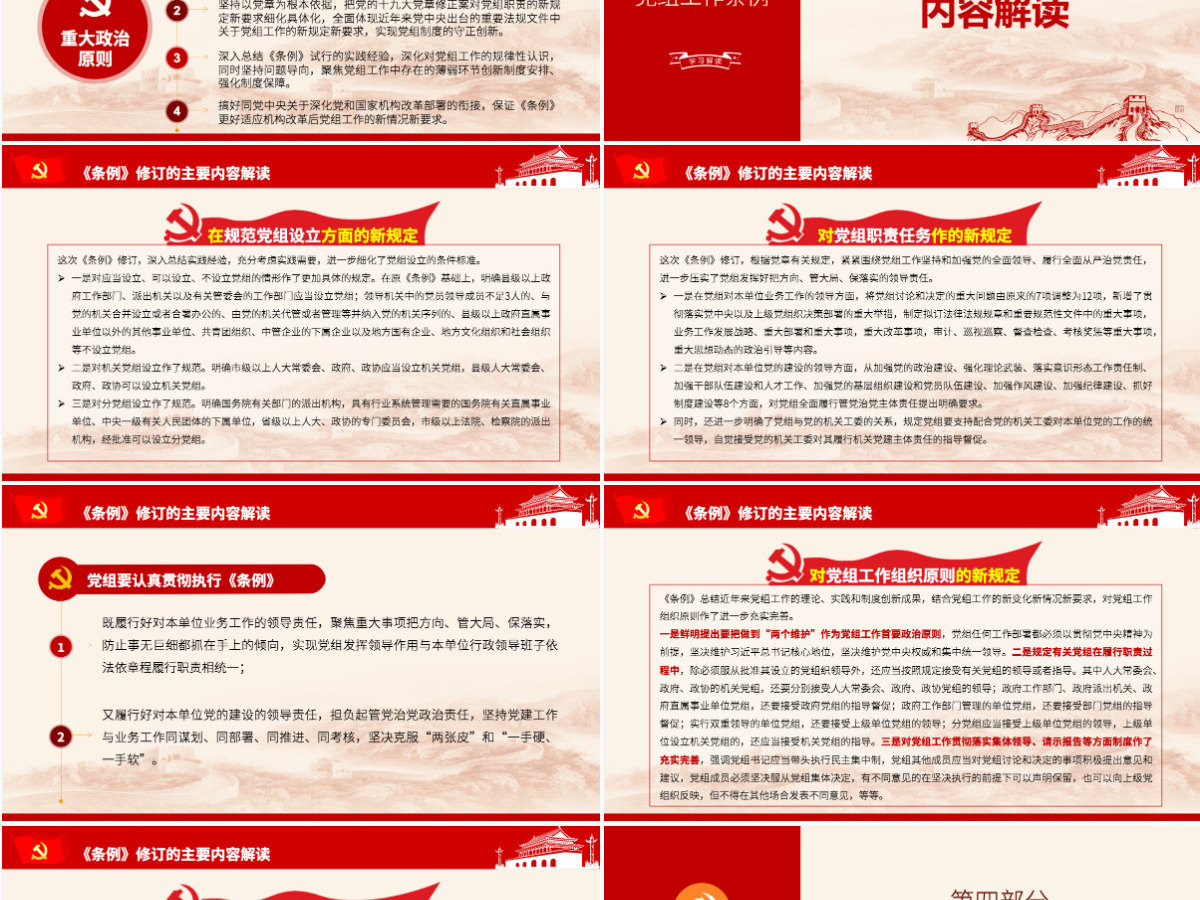原创中国共产党党组工作条例学习解读党课PPT