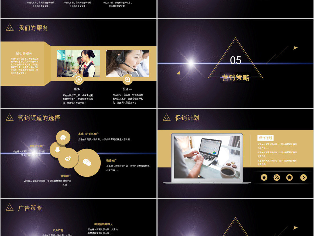 高端黑金创业融资商业计划书公司宣传项目投资合作ppt模版