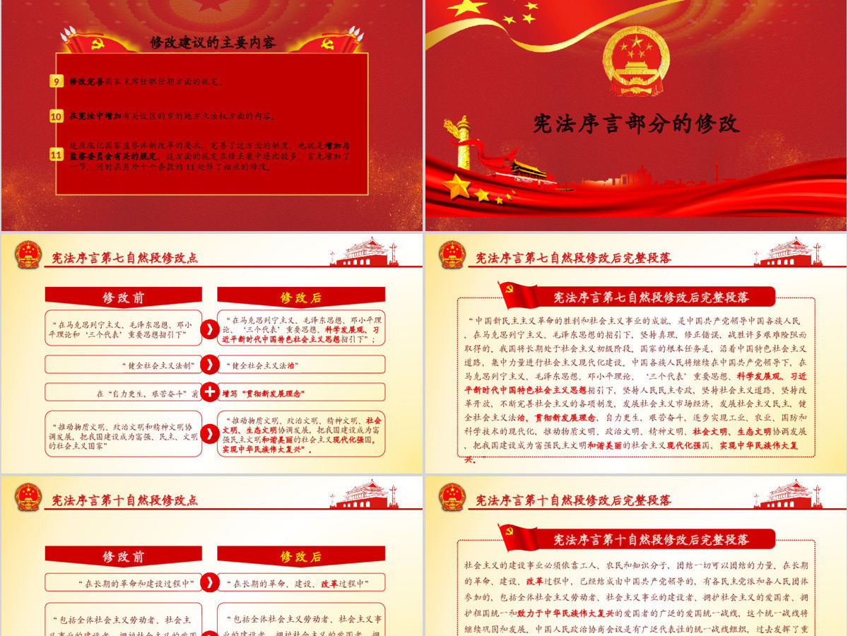 中华人民共和国宪法修正案学习解读新宪法PPT模板