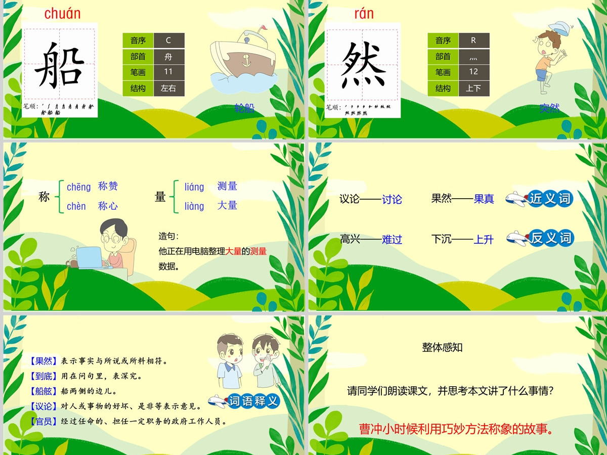 2022曹冲称象可爱创意课文第4课小学二年级语文上册人教版教学课件PPT 2022曹冲称象可爱创意课文第4课小学二年级语文上册人教版教学课件PPT