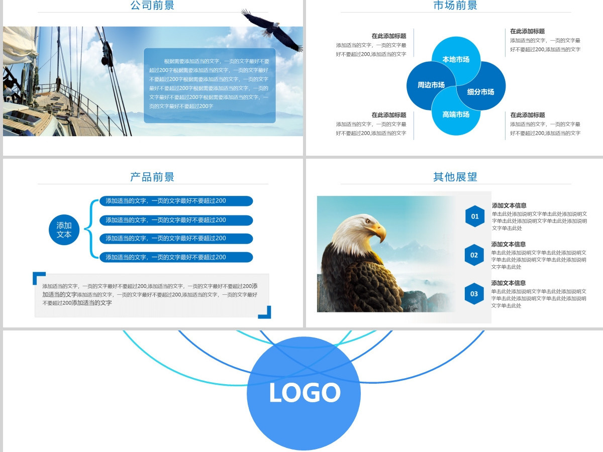 蓝色简约商务通用商业融资计划书ppt模板