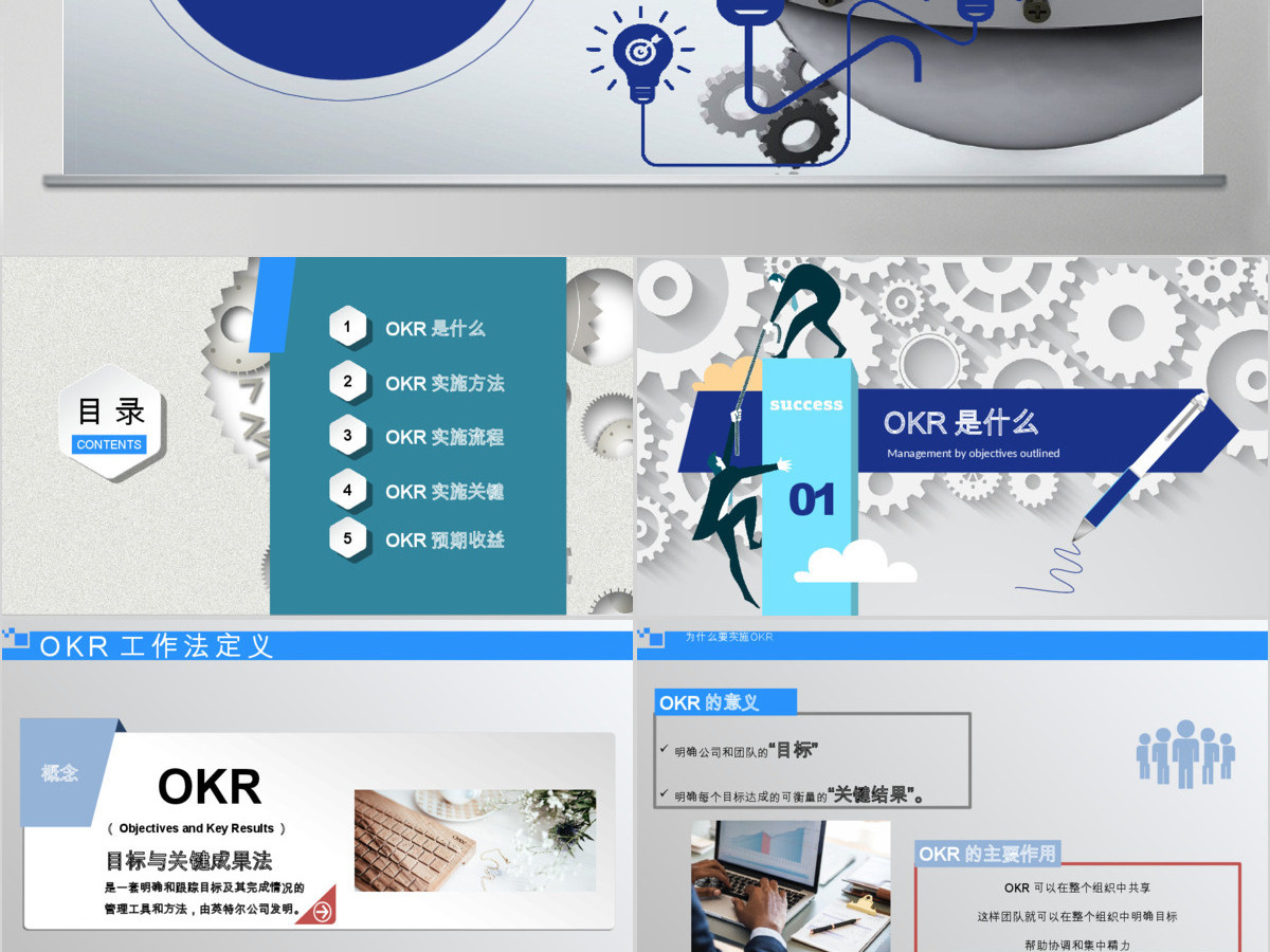 企业培训之OKR工作法目标与关键结果法PPT模板