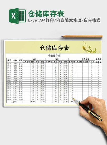 2021年仓储库存表