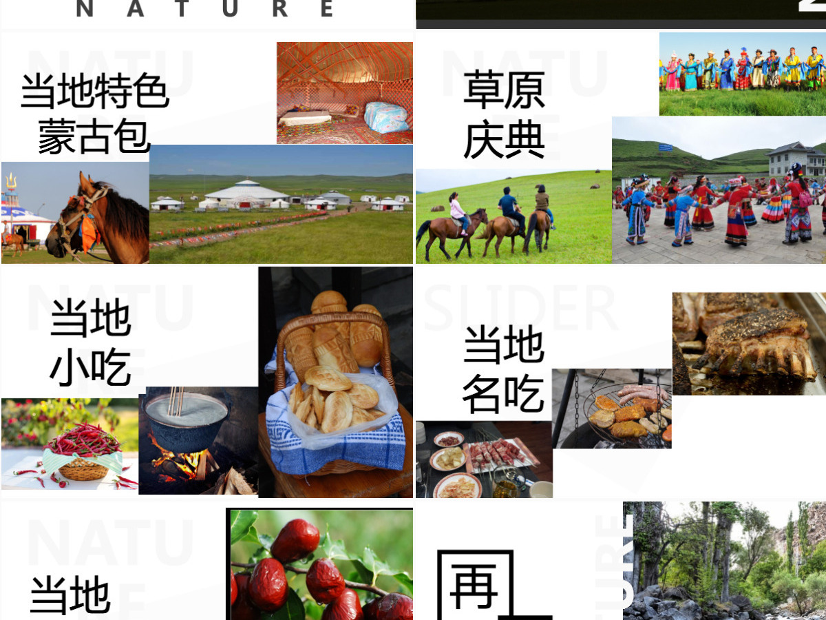 草原之旅多彩相册宣传画册旅游PPT模板 草原之旅多彩相册宣传画册旅游PPT模板