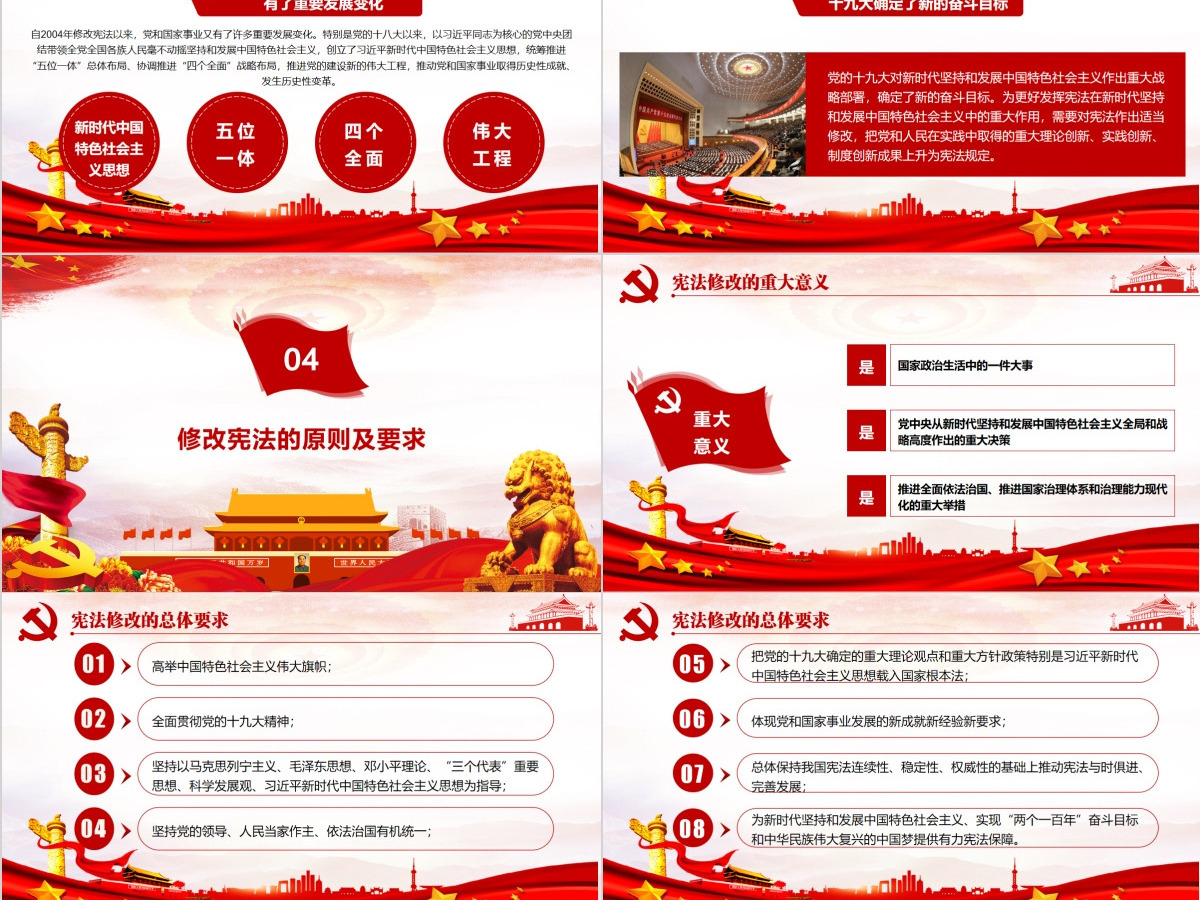 中华人民共和国宪法修正案解读党建PPT 中华人民共和国宪法修正案解读党建PPT