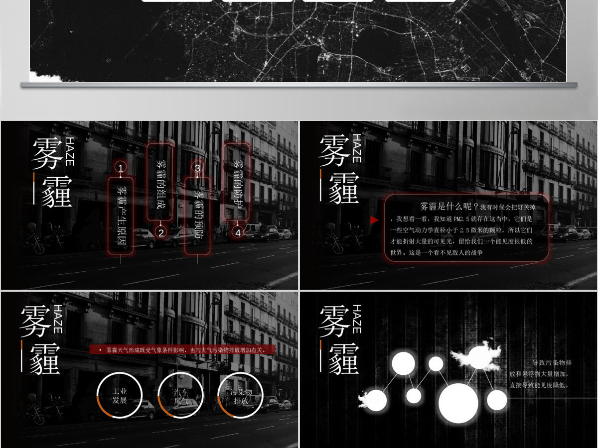 雾霾ppt模板 雾霾ppt模板