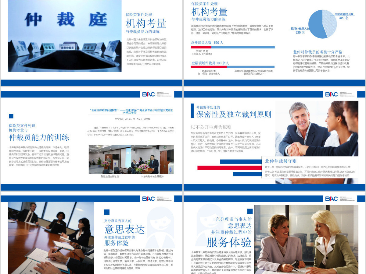 法律仲裁案件分析报告蓝色PPT模板