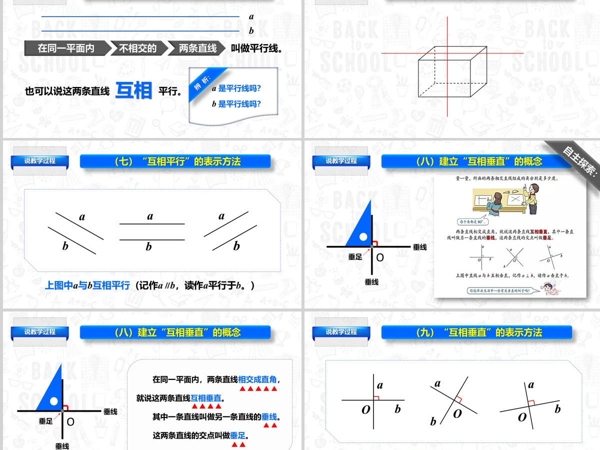 原创小学四年级平行与垂直数学说课课件PPT