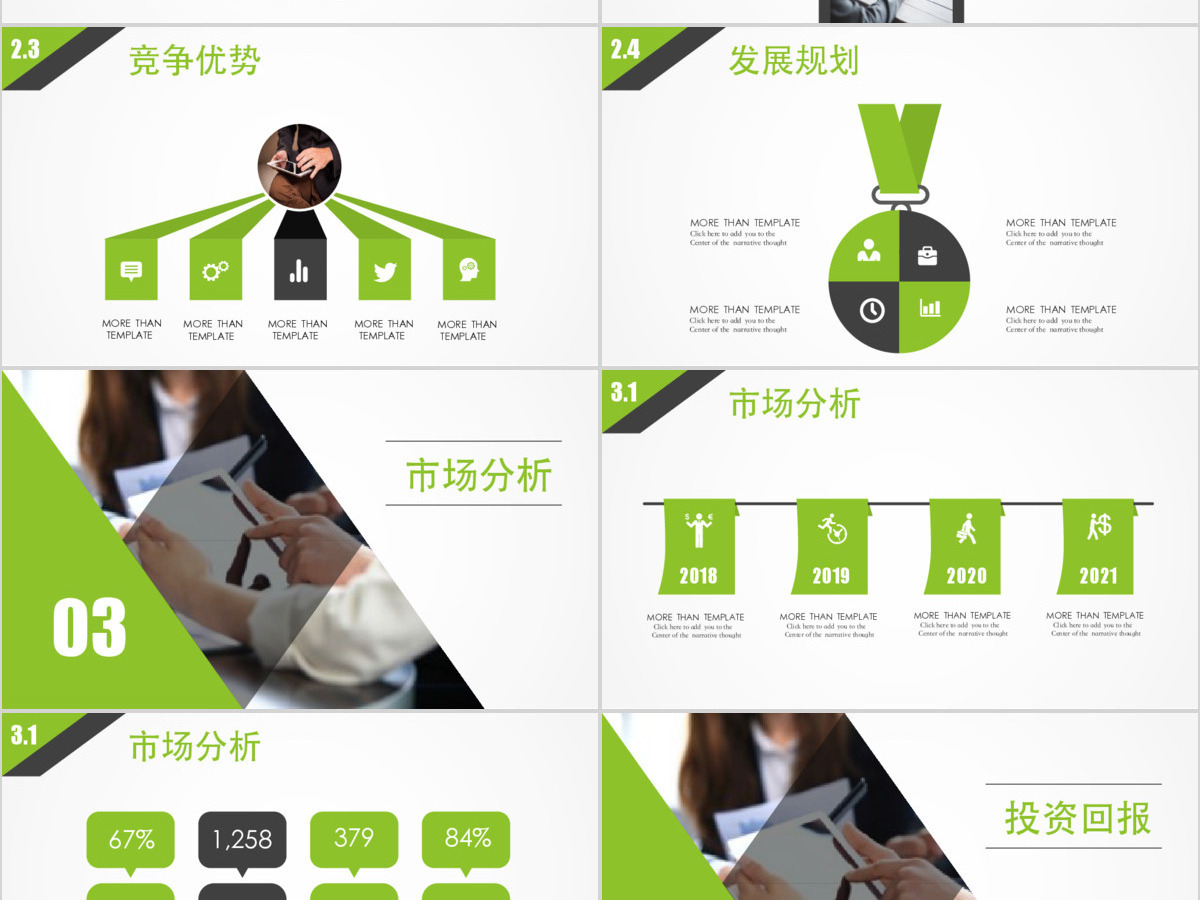 绿色清新框架完整商业计划书PPT模板幻灯片 绿色清新框架完整商业计划书PPT模板幻灯片