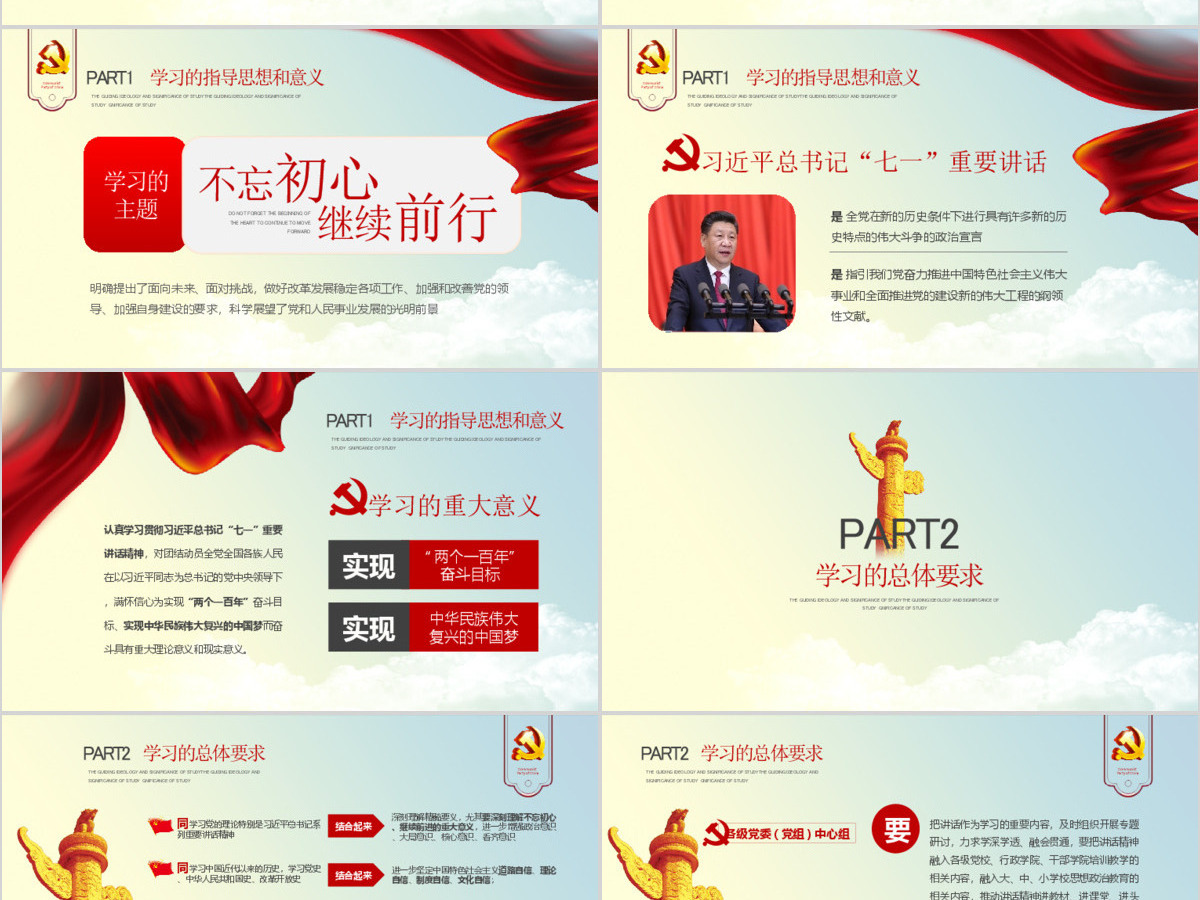 不忘初心党建宣传模板