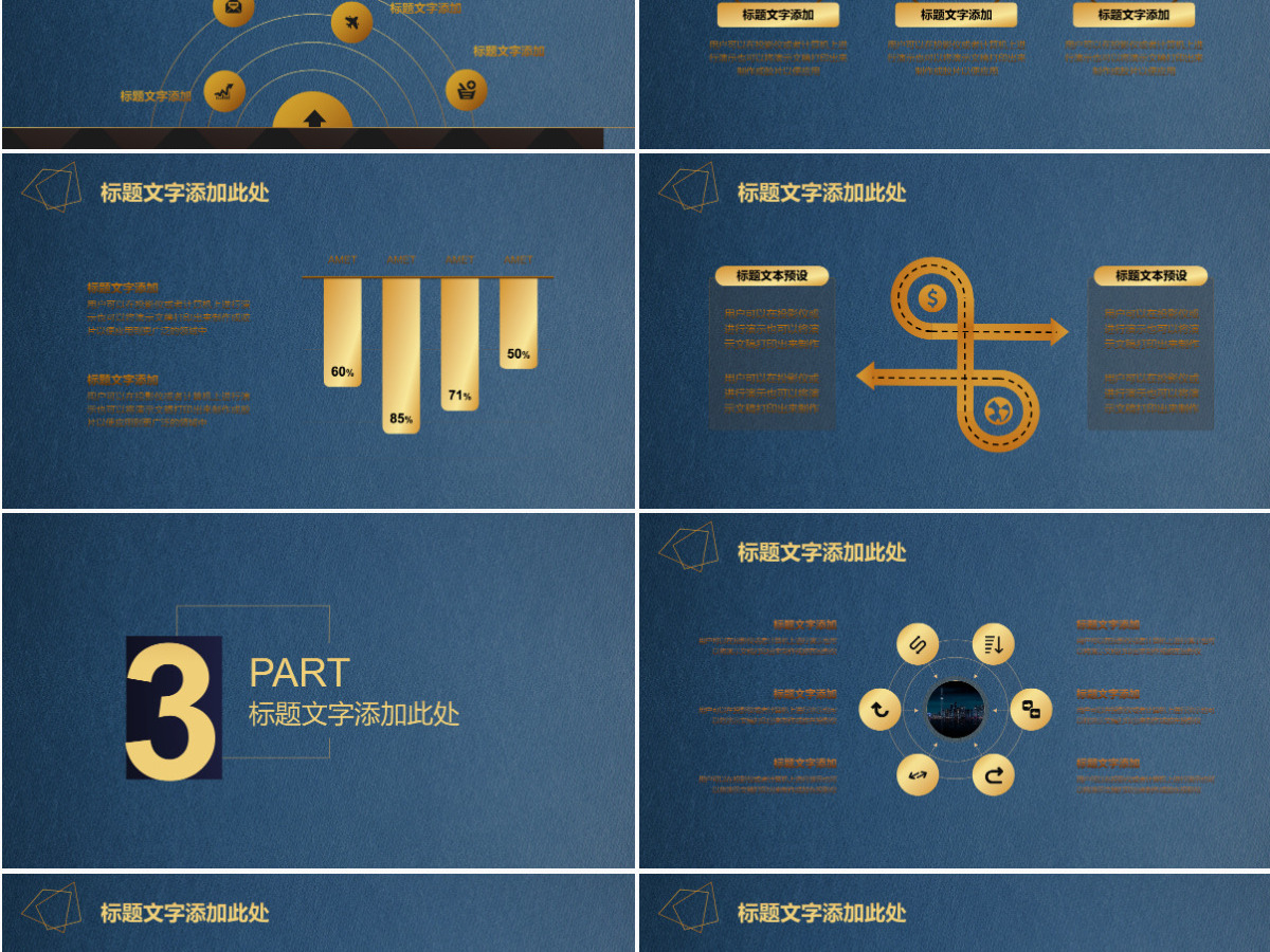 2021工作总结PPT模板蓝金金融科技模板 2021工作总结PPT模板蓝金金融科技模板