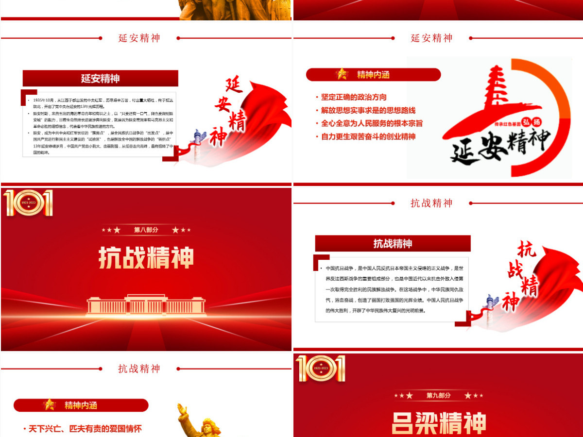 弘扬革命精神牢记使命担当红色党政风七一建党节庆祝中国共产党成立101周年专题党史学习教育党课课件模板PPT 弘扬革命精神牢记使命担当红色党政风七一建党节庆祝中国共产党成立101周年专题党史学习教育党课课件模板PPT