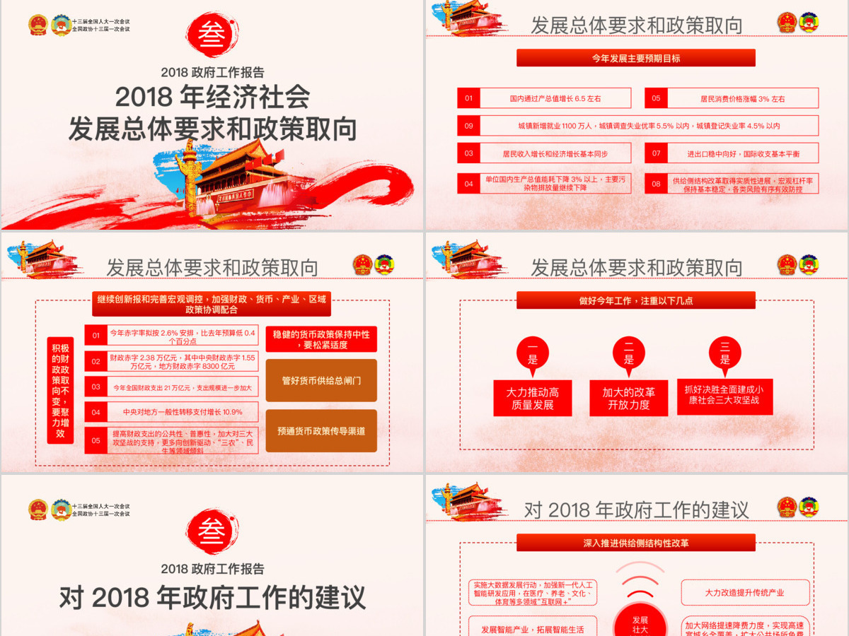 创新中国风聚焦两会关注民生贯彻落实政协政府工作报告精神党建党课ppt