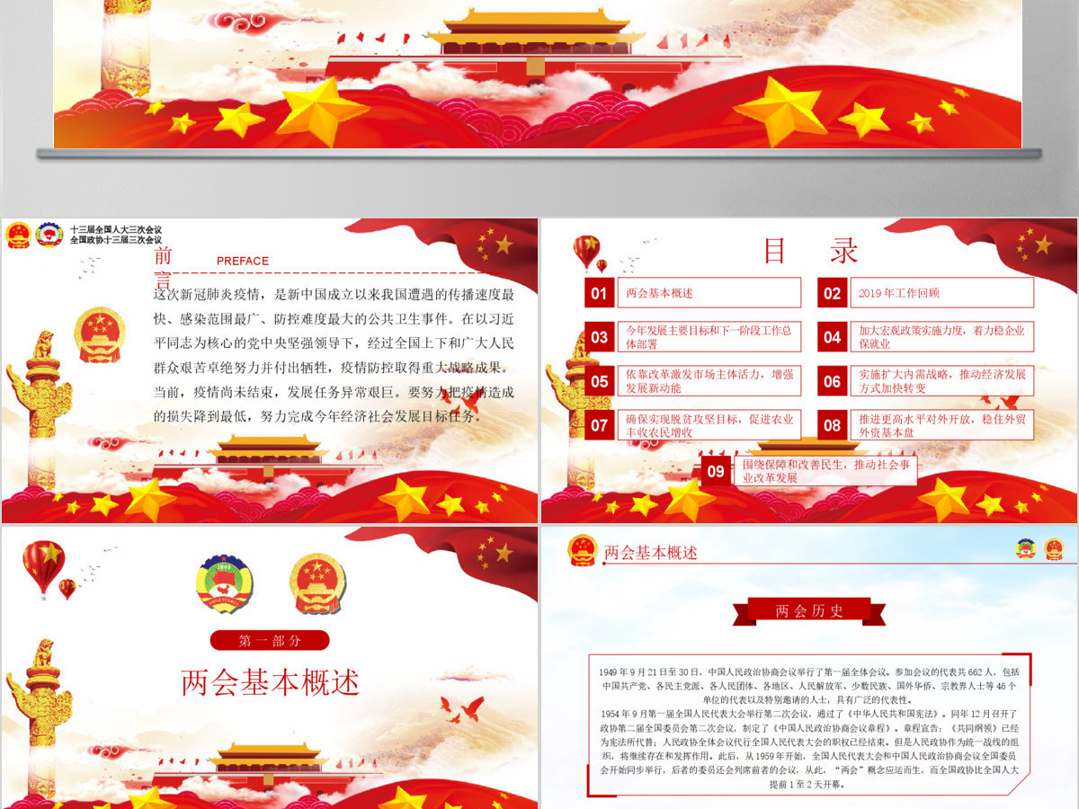 聚焦全国两会政府工作报告学习解读党建PPT-含讲稿