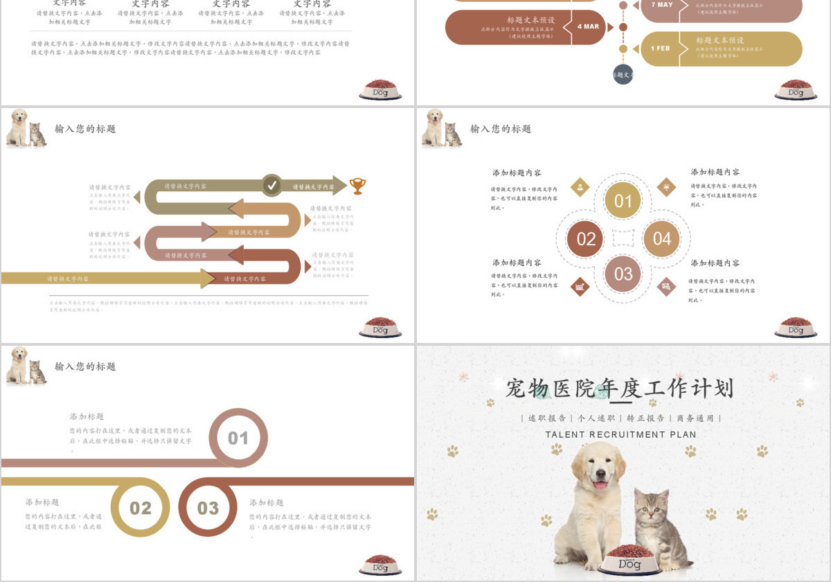 简约通用宠物店年度工作计划PPT