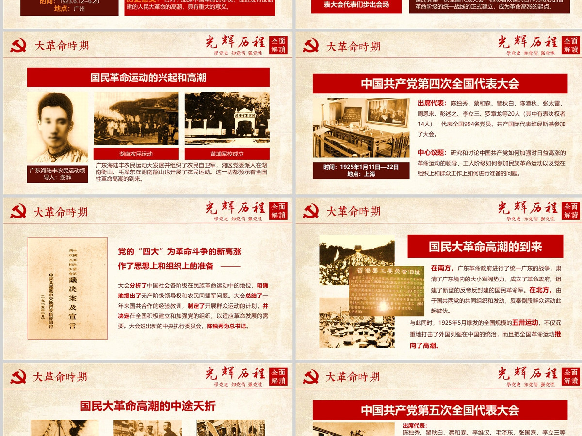 光辉的历程中国共产党党史党课学习ppt模板--含讲稿
