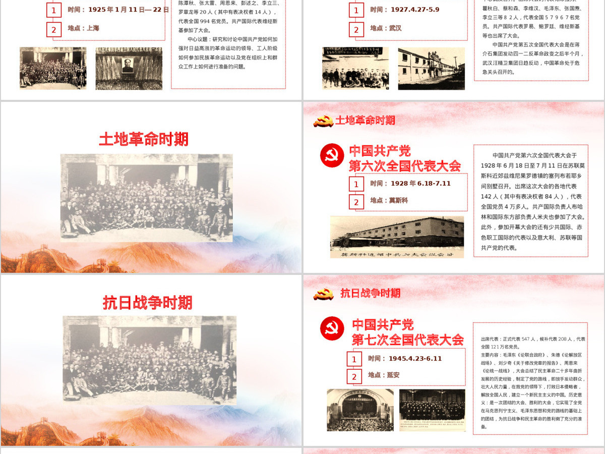 红色七一建党节中国共产党党史97年光辉历程党建党政PPT模板 红色七一建党节中国共产党党史97年光辉历程党建党政PPT模板