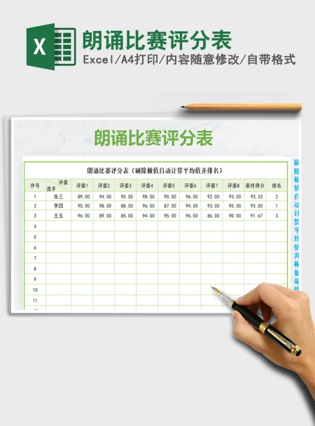 2021年朗诵比赛评分表 2021年朗诵比赛评分表