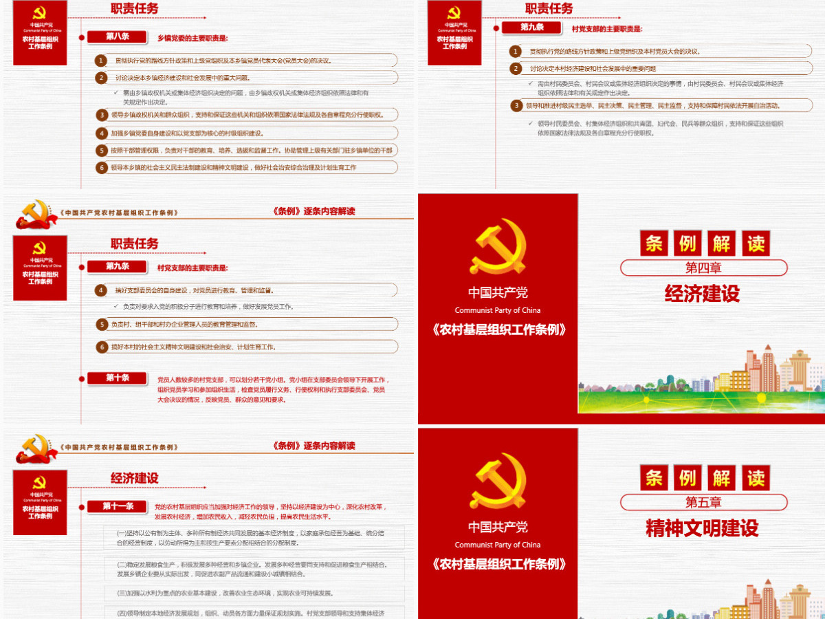 原创2018农村党基层组织工作条例党政党建-版权可商用含讲稿