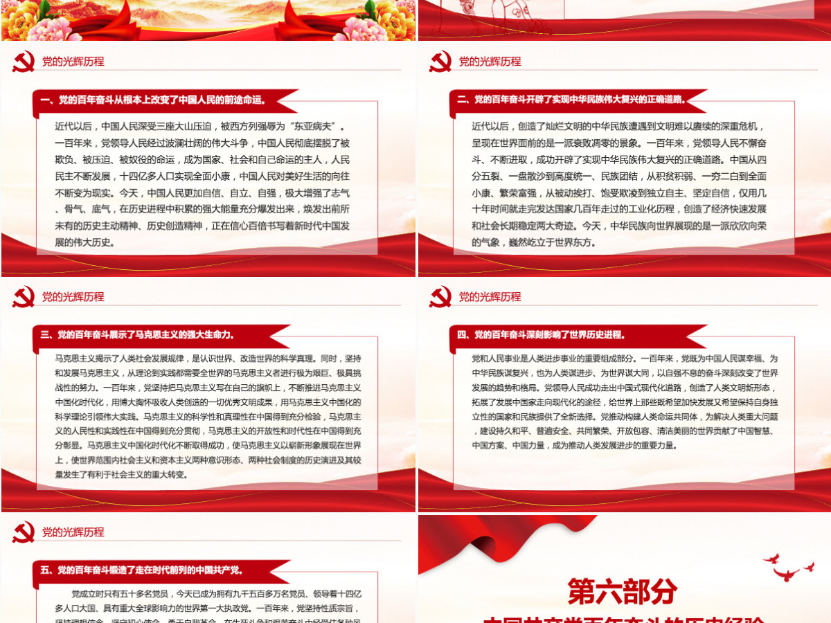 中共中央关于党的百年奋斗重大成就和历史经验的决议党课PPT-含讲稿