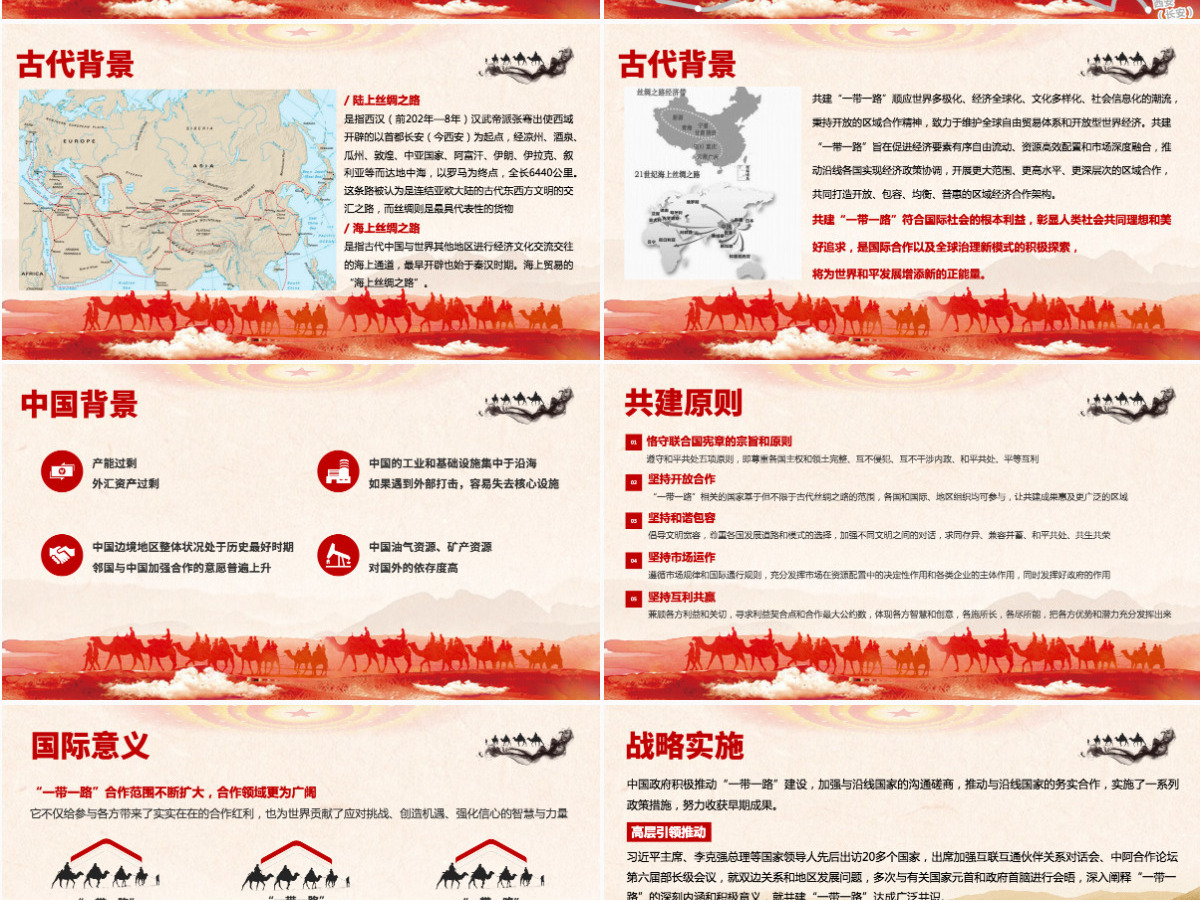 原创党政风一带一路国际合作高峰论坛PPT模板 原创党政风一带一路国际合作高峰论坛PPT模板