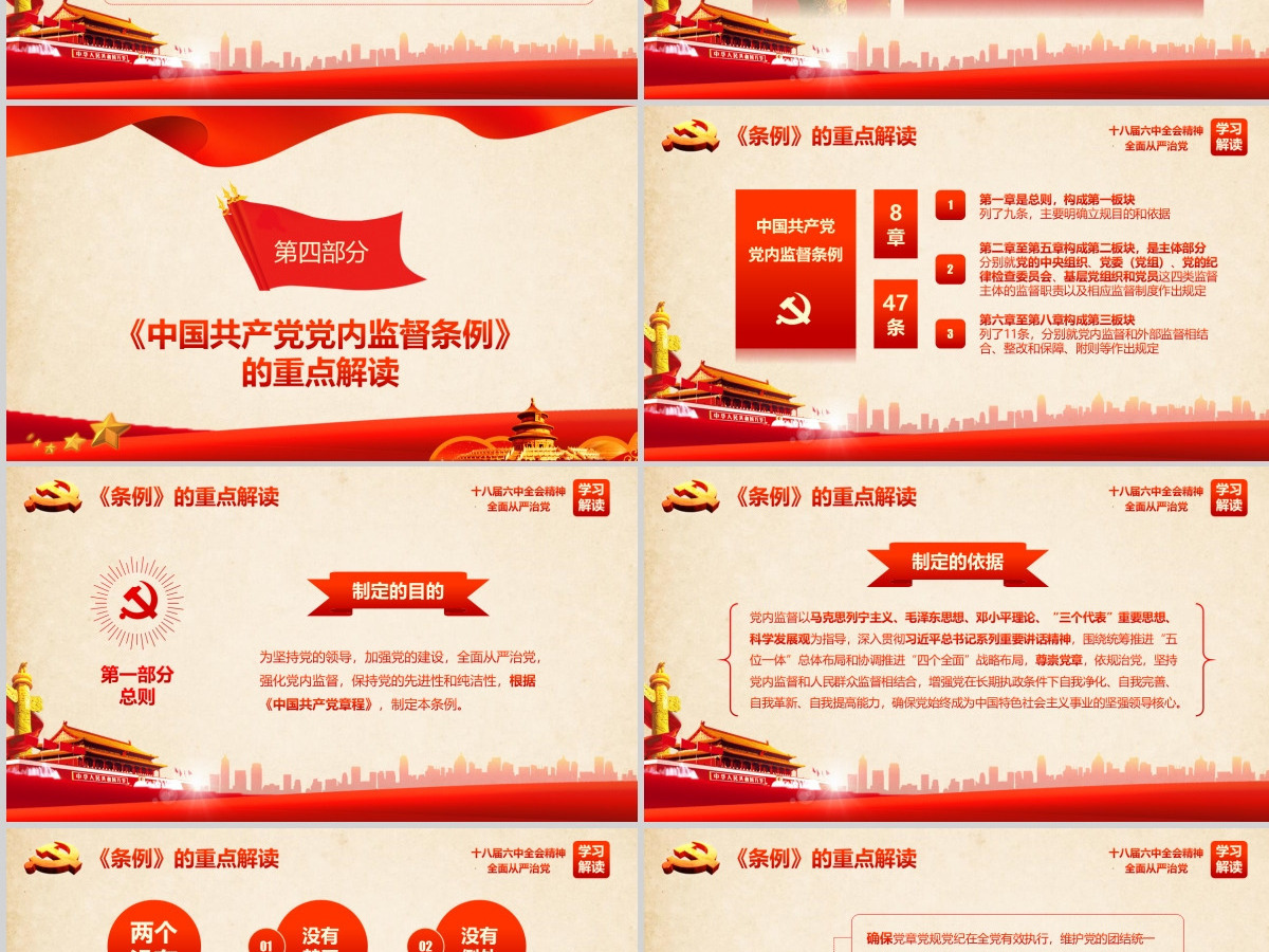 党政机关若干准则监督条例学习PPT模板幻灯片 党政机关若干准则监督条例学习PPT模板幻灯片