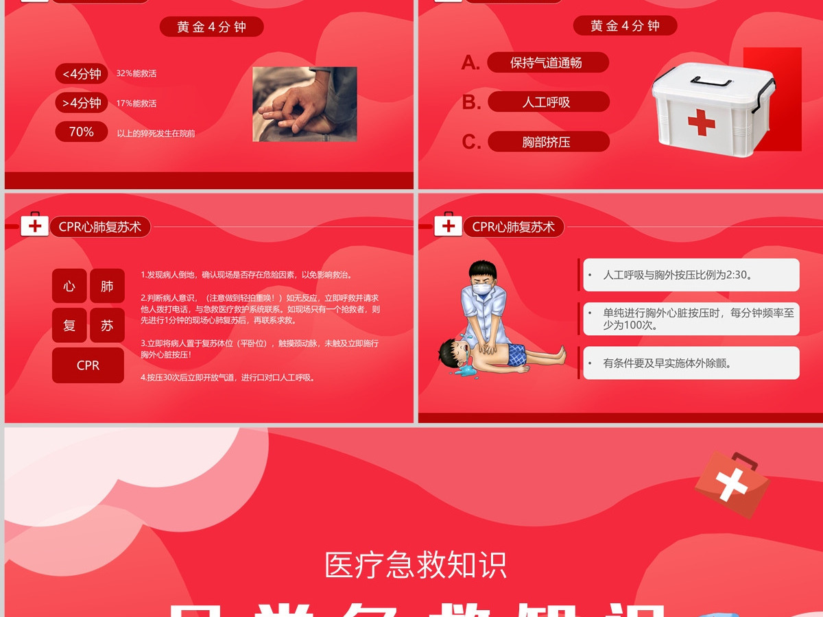 2022健康日常急救知识简约大气医疗急救常识科普PPT模板 2022健康日常急救知识简约大气医疗急救常识科普PPT模板
