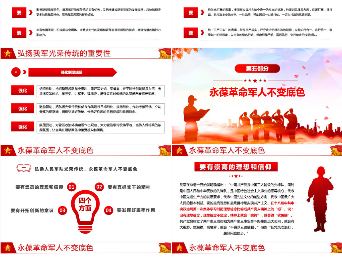 铁血军魂扬我国威党政风2022年八一建军节专题党课课件模板PPT