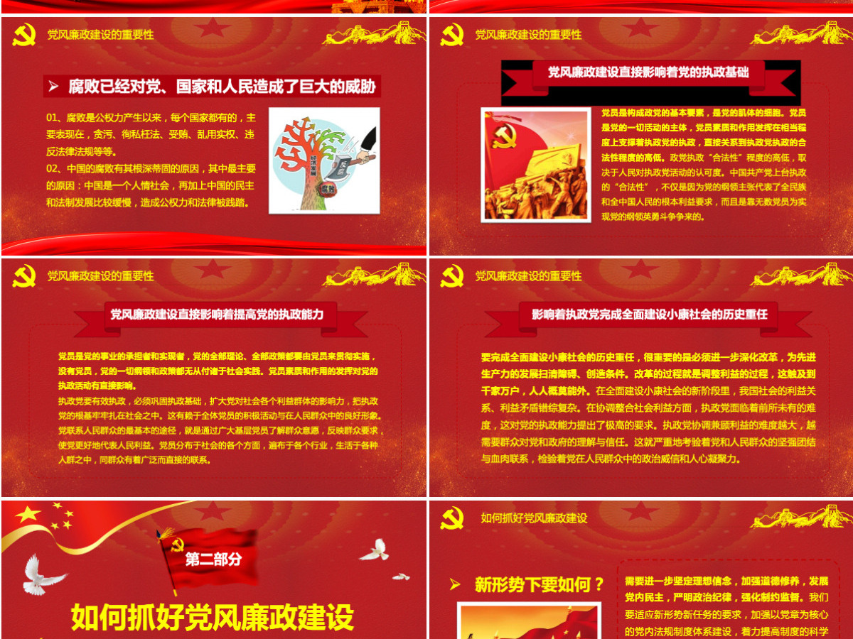 抓好党风廉政建设党课ppt反腐从严治党-含讲稿
