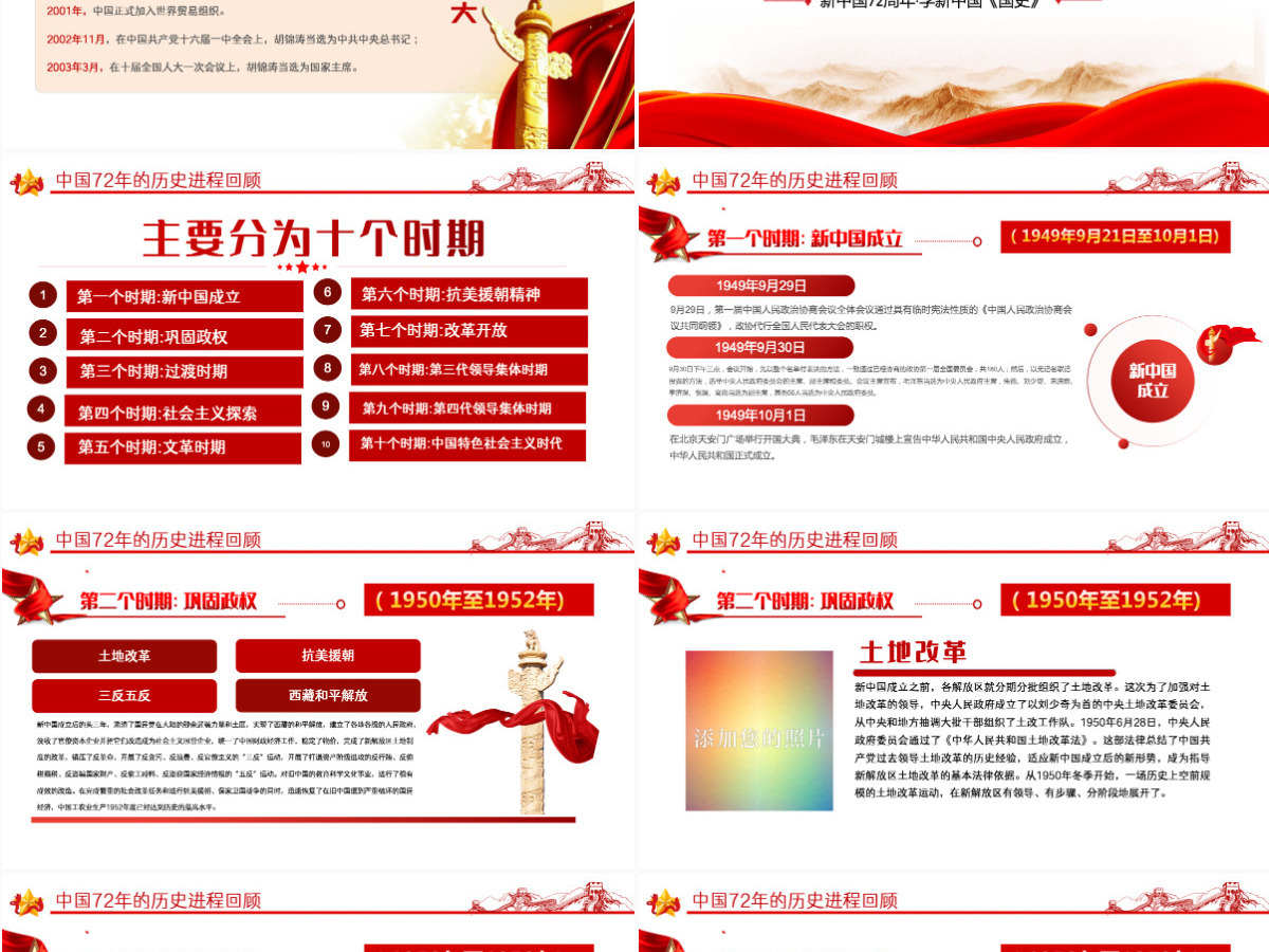 2021礼赞新中国奋进新时代PPT红色建国72周年迎十一庆国庆党课课件 2021礼赞新中国奋进新时代PPT红色建国72周年迎十一庆国庆党课课件