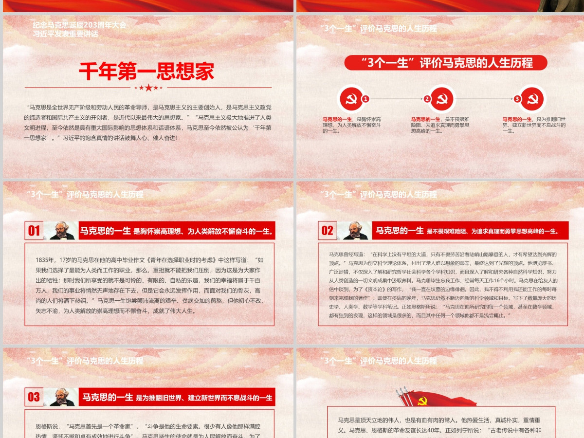 马克思诞辰203周年总书记重要讲话PPT