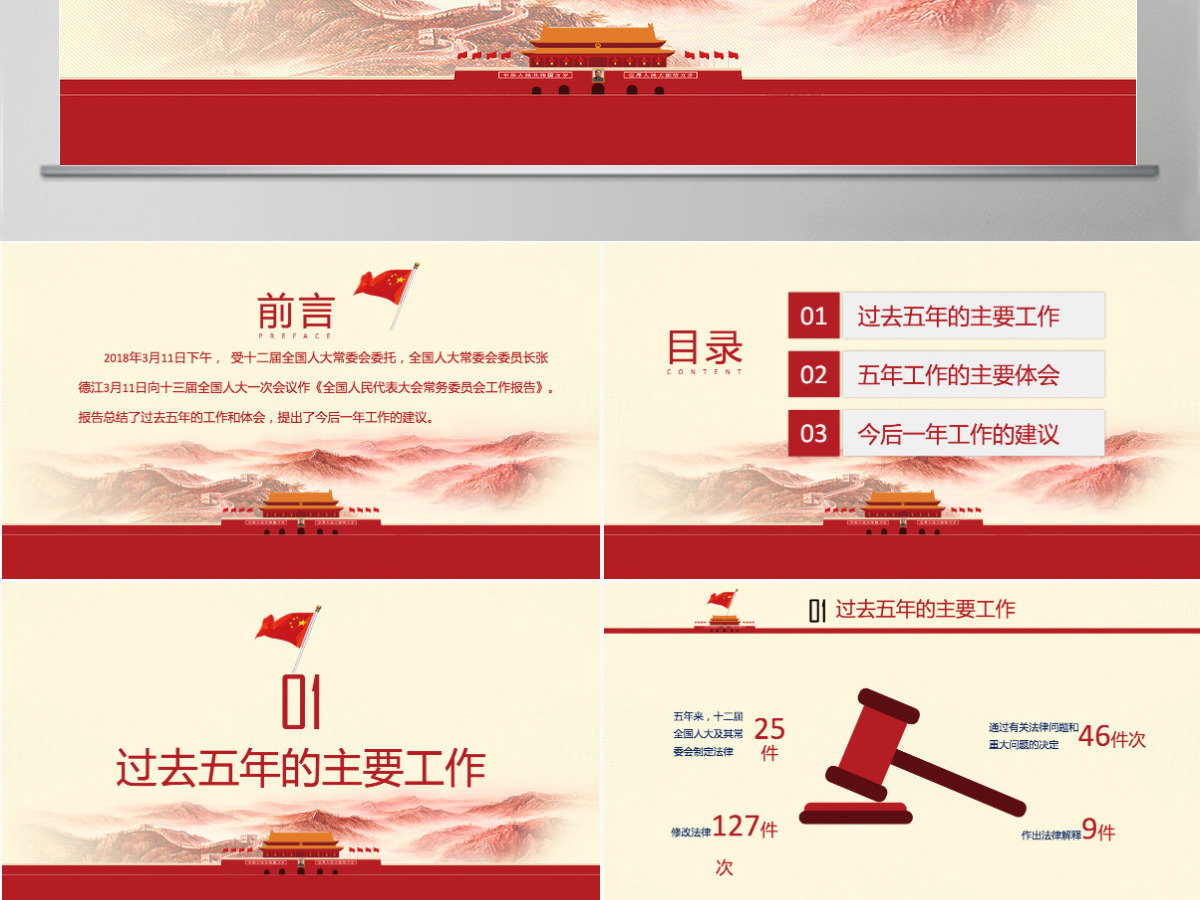 2018全国人大常委会工作报告解读ppt-含讲稿