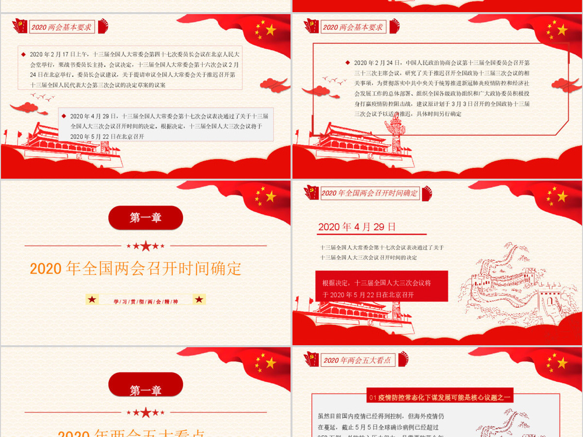 深度学习贯彻2020全国两会精神汇报模板 深度学习贯彻2020全国两会精神汇报模板