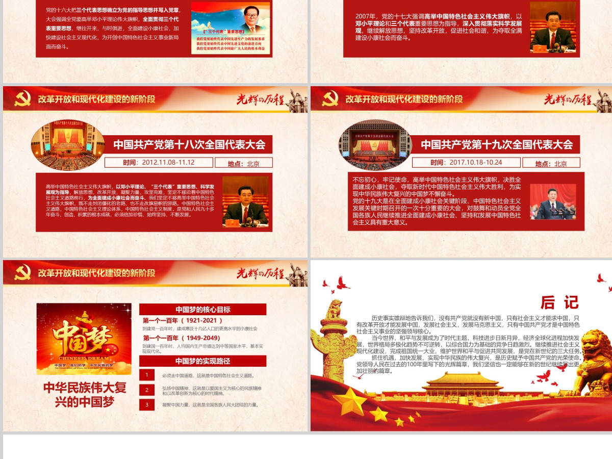 中国共产党建党PPT模板--含讲稿