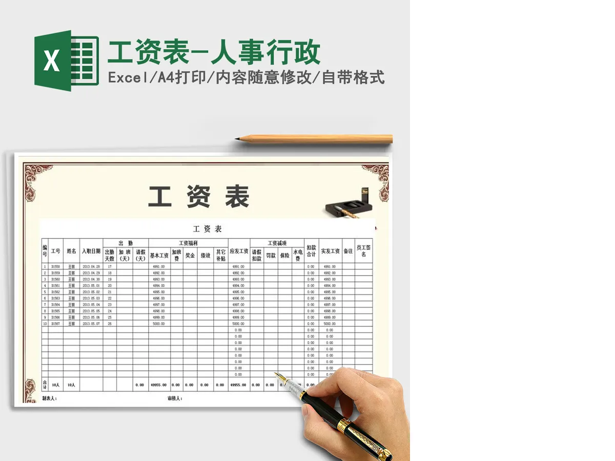 2021年工资表-人事行政
