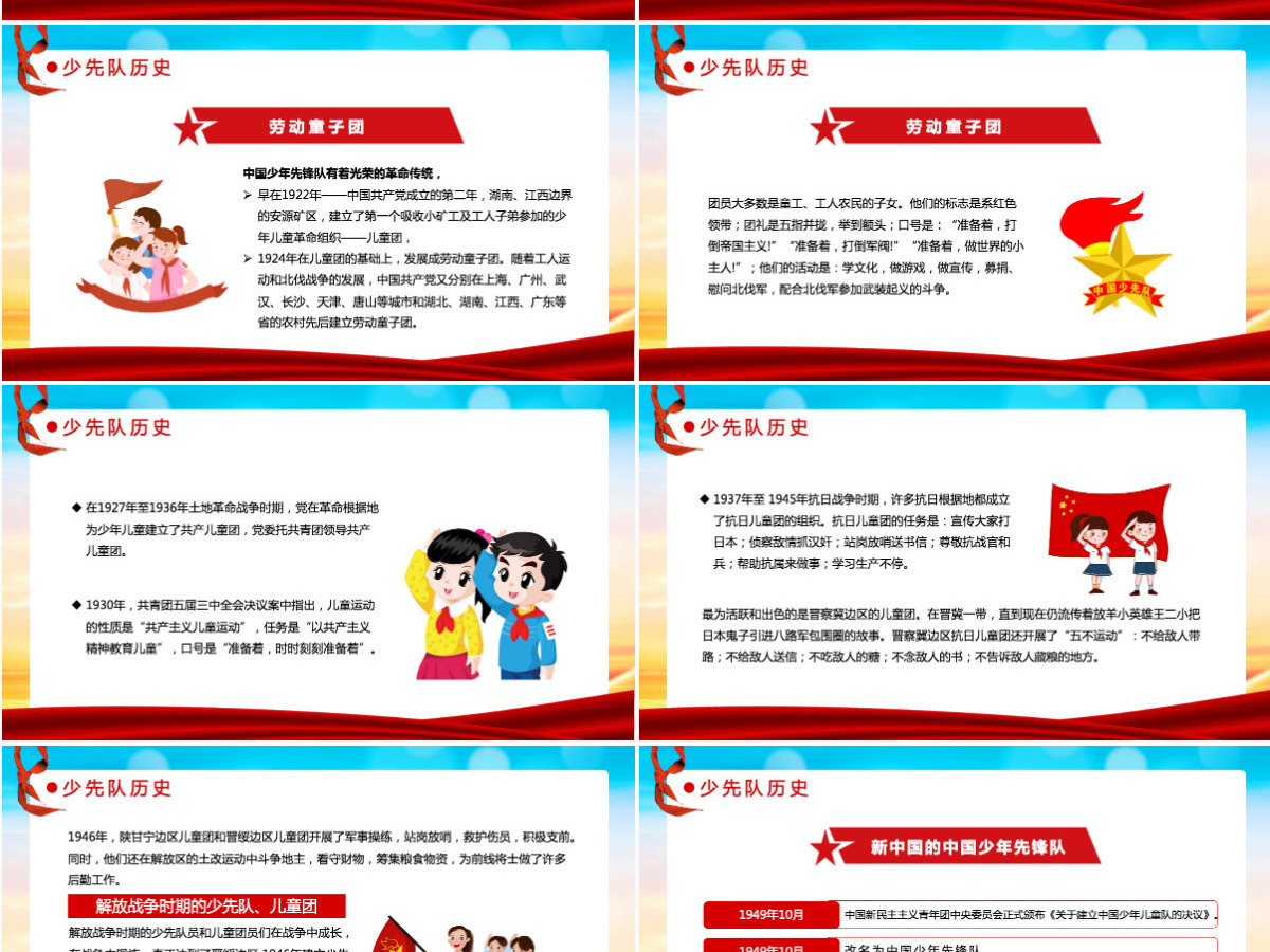 2022少先队入队红色大气风小学少先队入队队前教育主题课件模板PPT