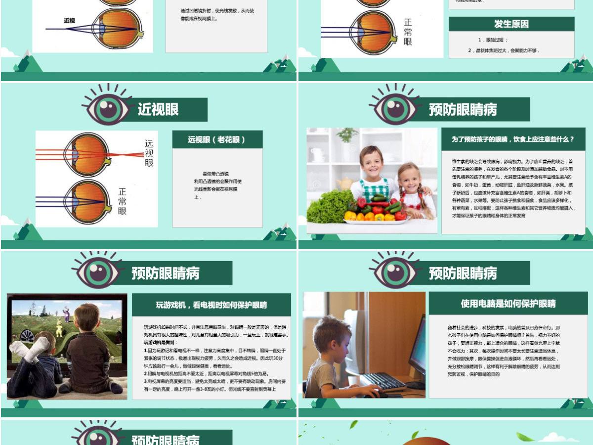 原创全国爱眼日眼睛保护视力保护眼睛PPT模板-版权可商用 原创全国爱眼日眼睛保护视力保护眼睛PPT模板-版权可商用