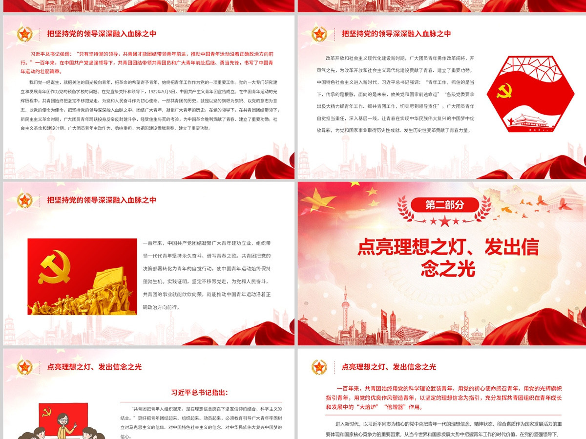 把握新时代中国青年运动和青年工作的重大课题学习在庆祝中国共产主义青年团成立100周年大会上的重要讲话专题党课PPT-含讲稿