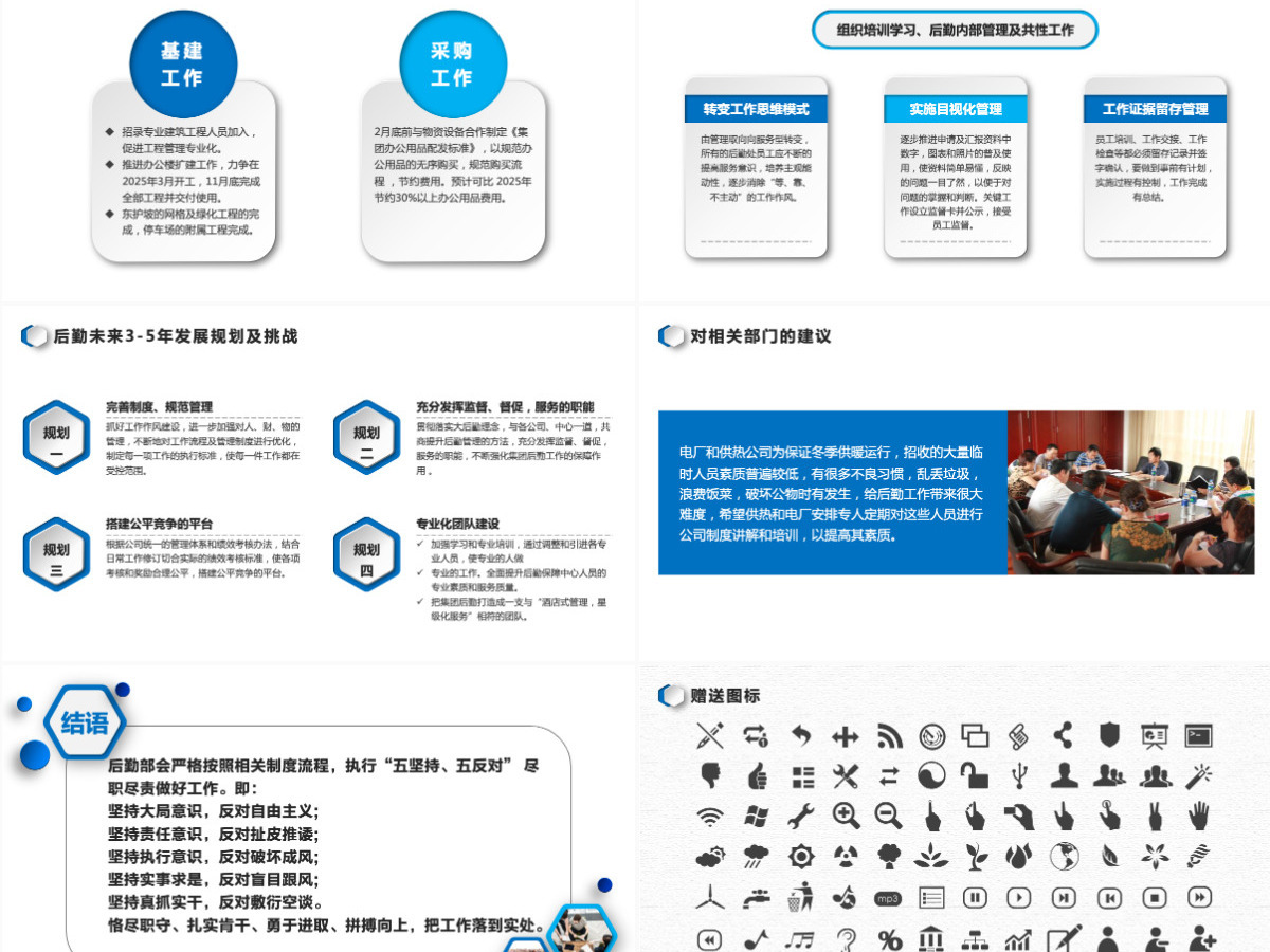 后勤管理后勤处新年计划年终总结PPT模板