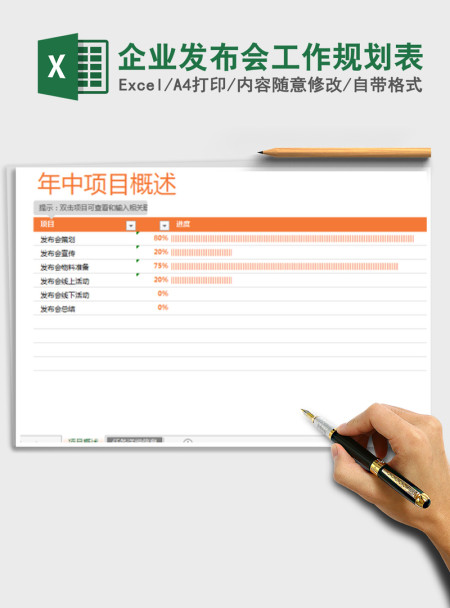2021年企业发布会工作规划表