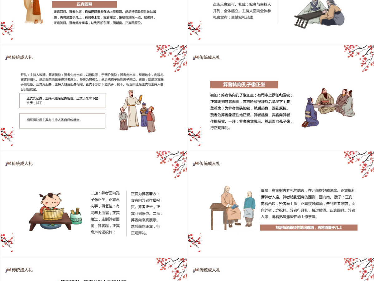 2022传统成人礼中国风传统成人礼介绍主题班会课件模板PPT