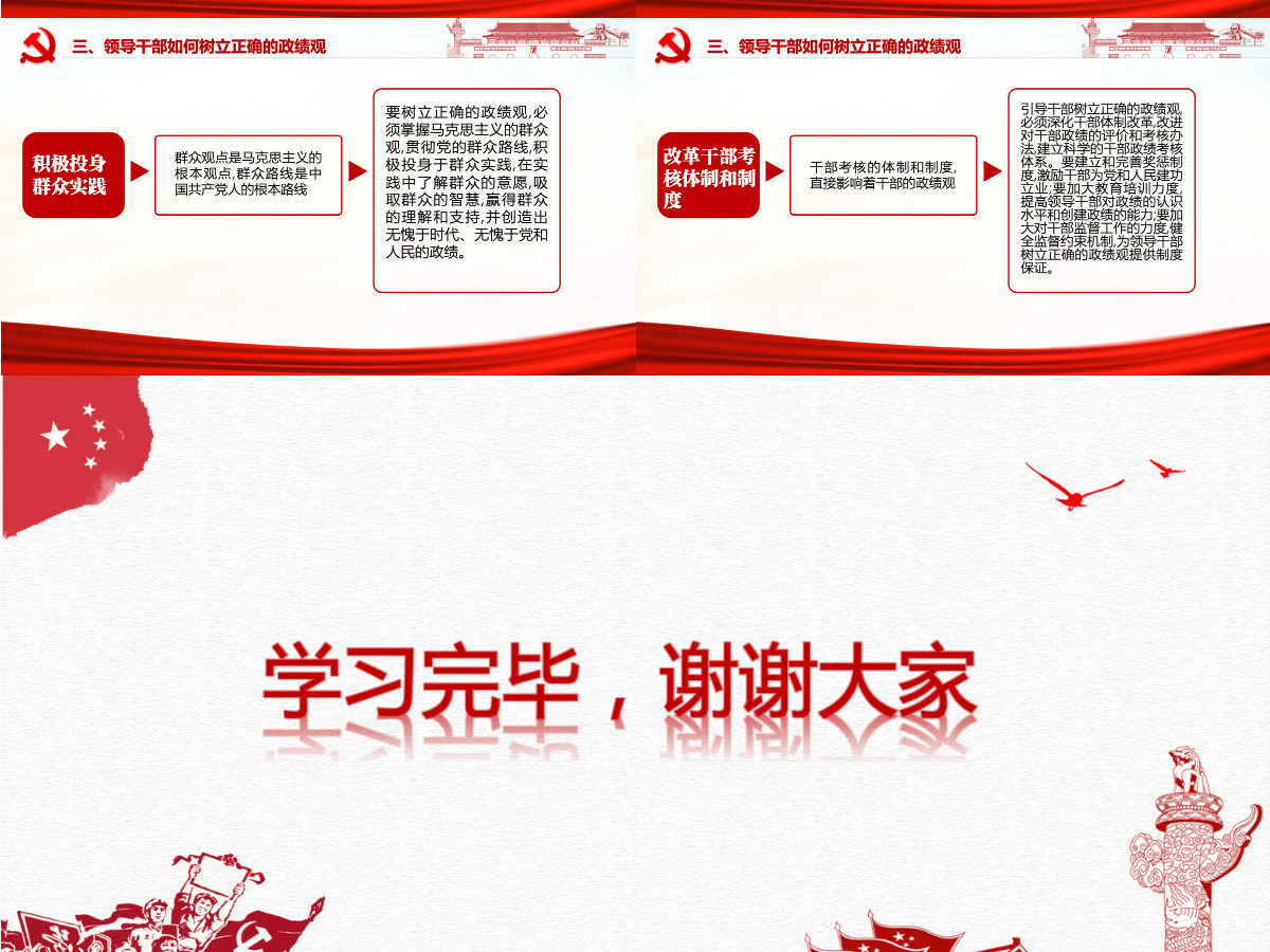 红色简洁大气树立正确的政绩观党建专题教育党课PPT模板-含讲稿 红色简洁大气树立正确的政绩观党建专题教育党课PPT模板-含讲稿